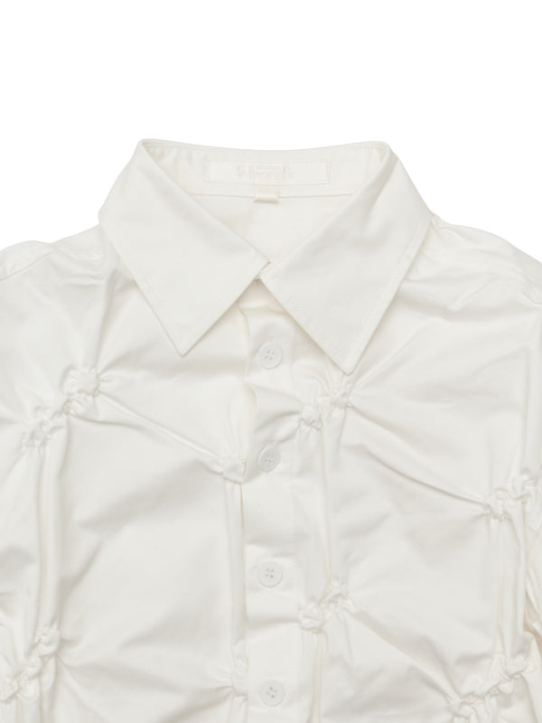 ATTIRE Smocked White Shirt