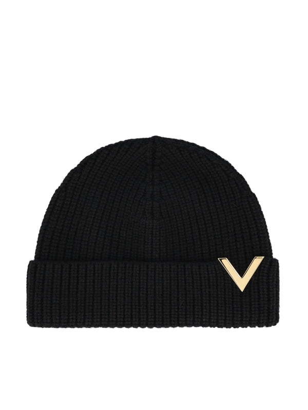 V Logo Wool Beanie