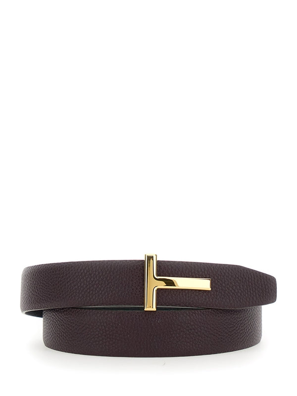 Tom Ford Burgundy Leather Belts