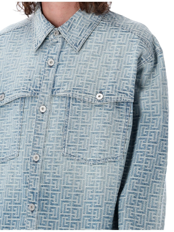 Allover Monogram Pocket Denim Shirt