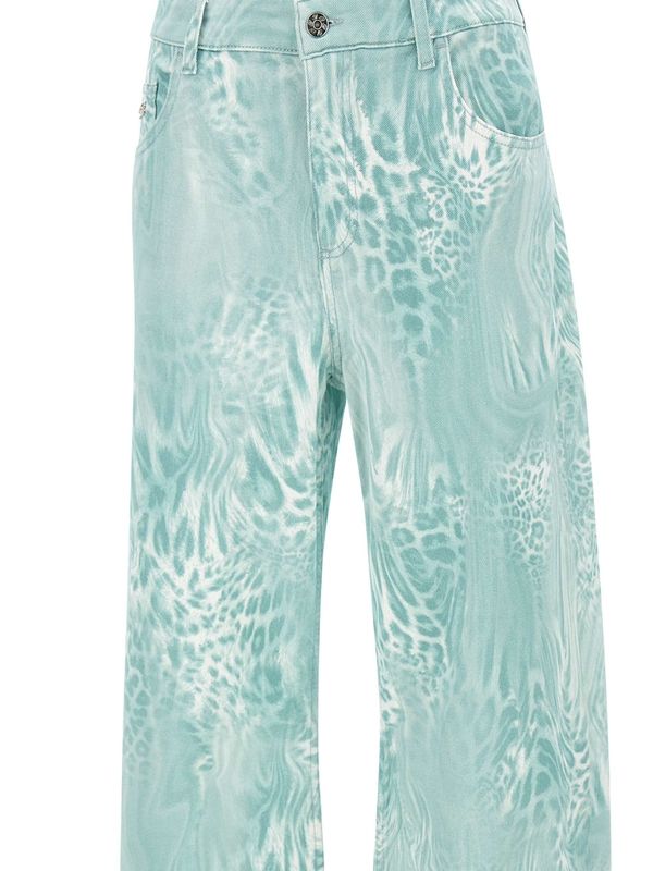 Leopard Printing Denim Pants