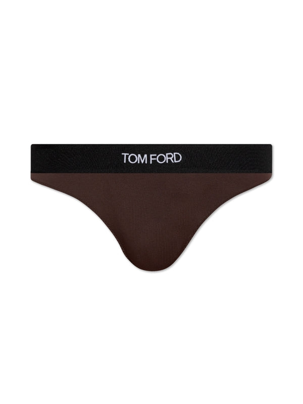 Logo Banded Stretch Triangle
  Thong Panties