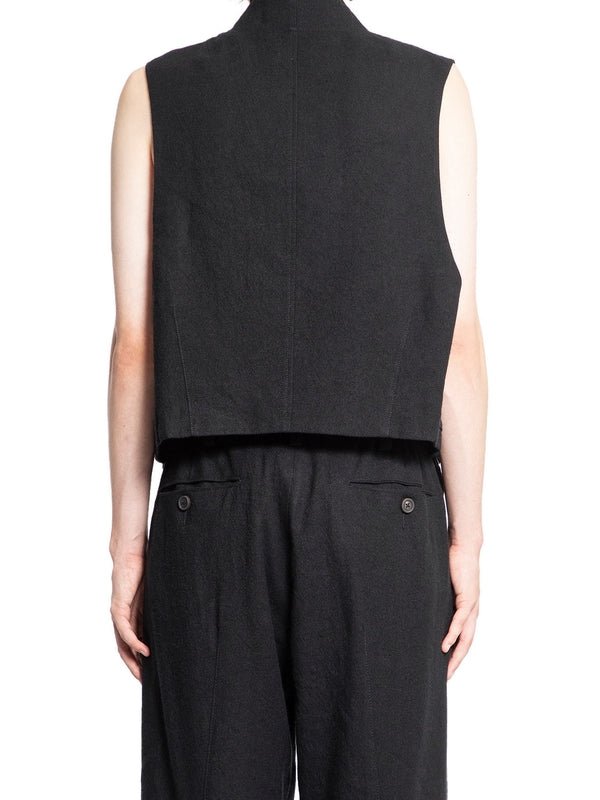 Layered Pocket Cashmere Linen Vest