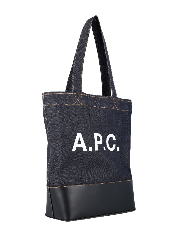 Axel Logo Printed Denim Tote Bag