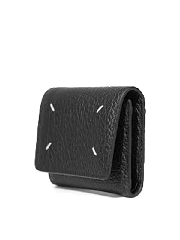 Stitch Detail Grain Leather Wallet