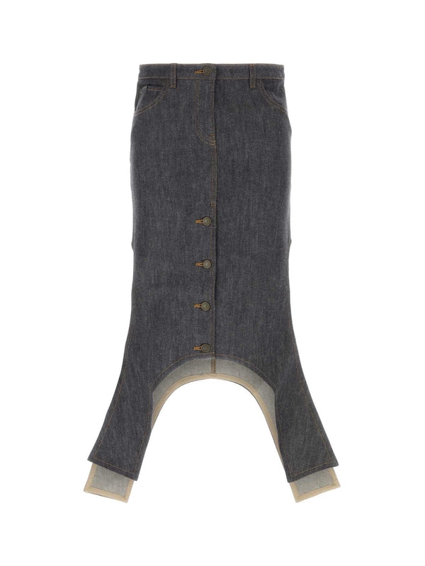 Asymmetric Denim Skirt