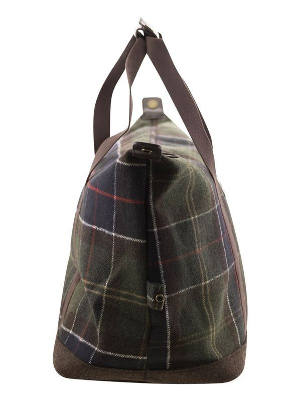 Logo Patch Tartan Check Duffel Bag