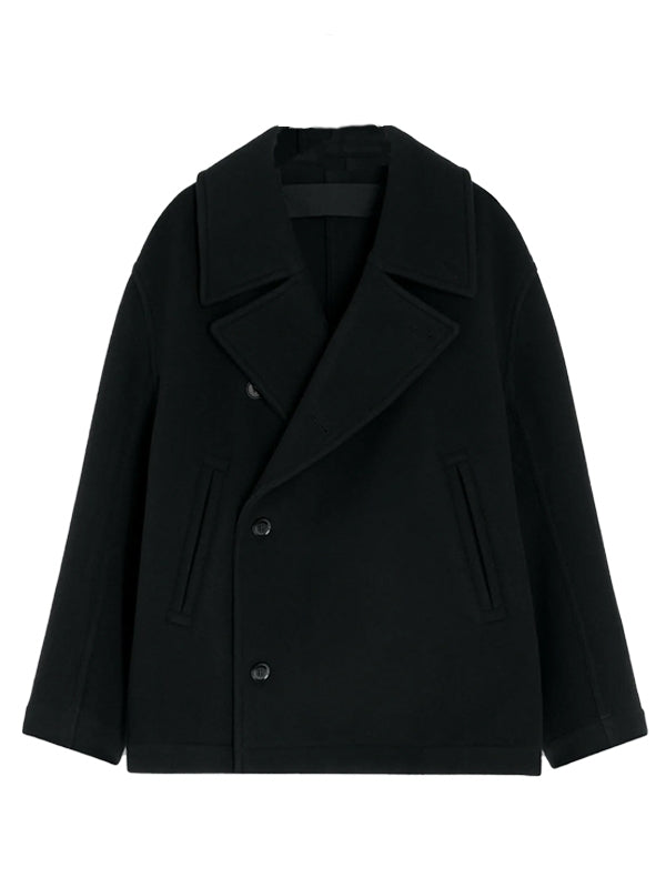 Boxy Double Wool Peacoat