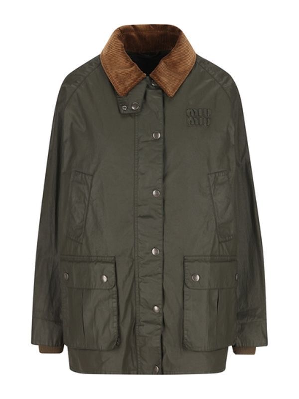 Logo Patch Corduroy Collar Cotton Jacket