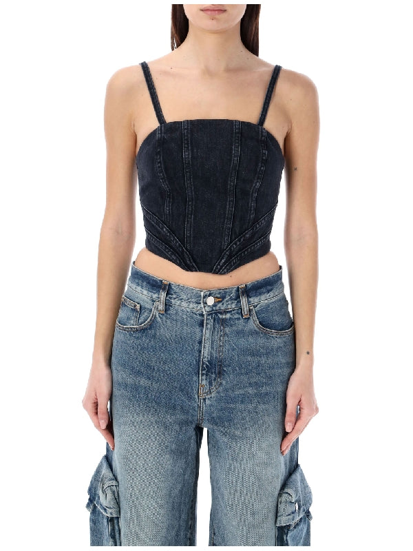 Denim Fitted Corset Top