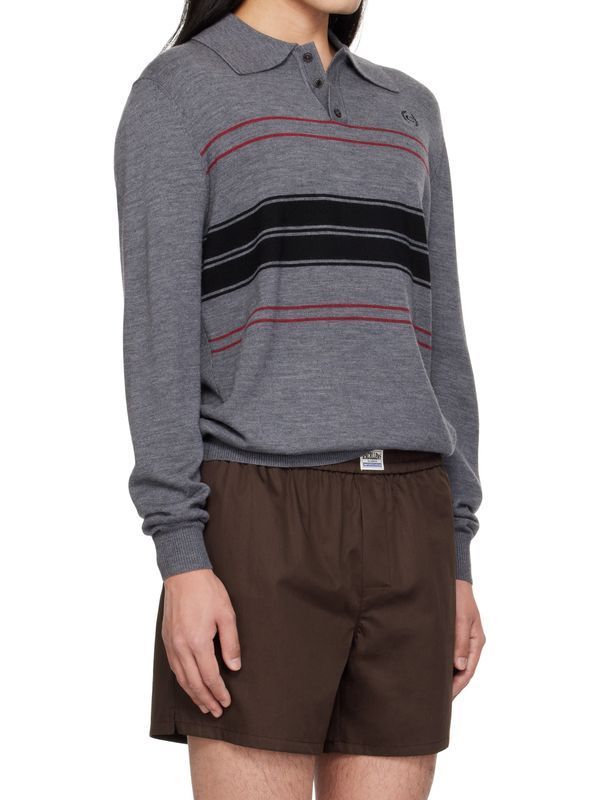 Logo Embroidered Stripe Polo Shirt