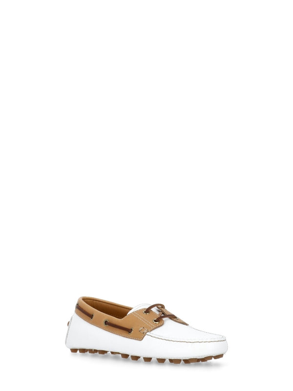 Contrast Leather Driving Shoes