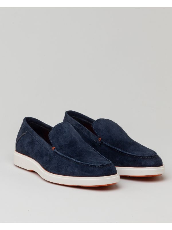 Stitch Detail Suede Loafers