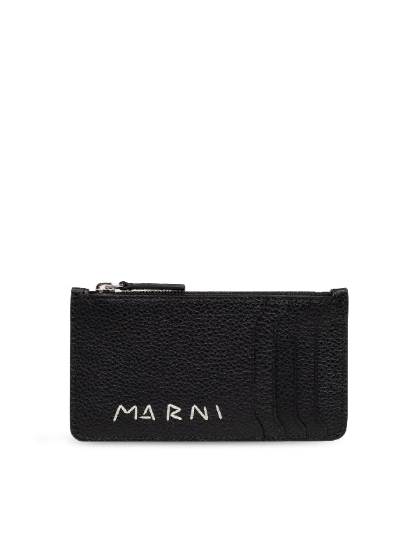 Stitch Logo Calfskin Zipper
  Card Wallet