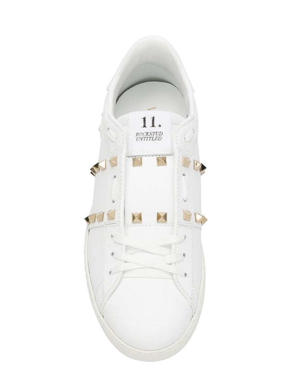 Rockstud Leather Low-Top Sneakers