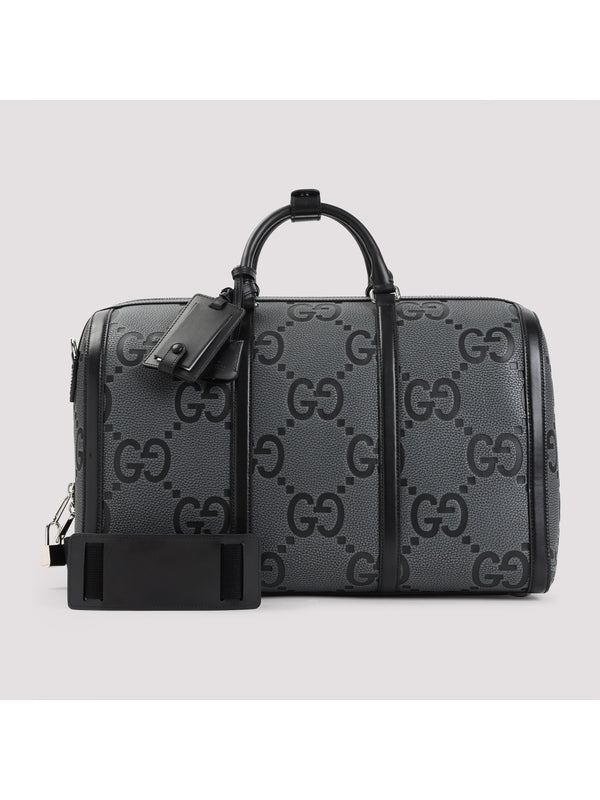 GG Logo Leather Duffel Bag