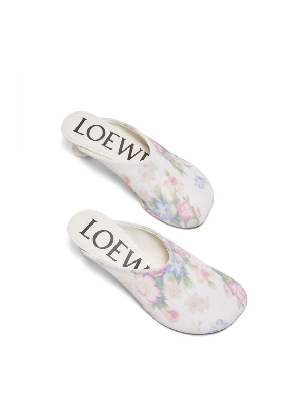 Toy Flower Suede Sandal Heel