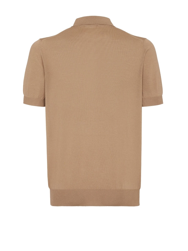 FENDI - Beige Wool Polo Shirt - Jente