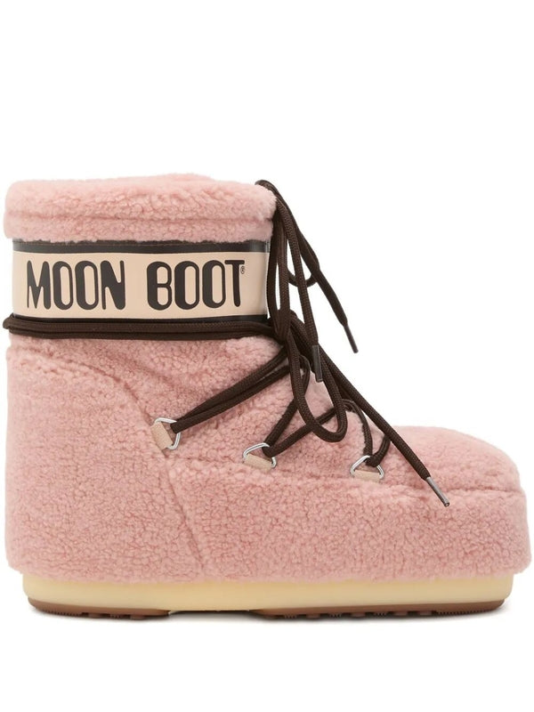Moonboots Pink Lace-Up Boots