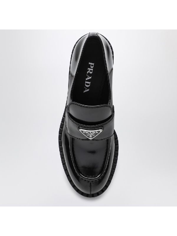 Triangle Logo Leather Loafers