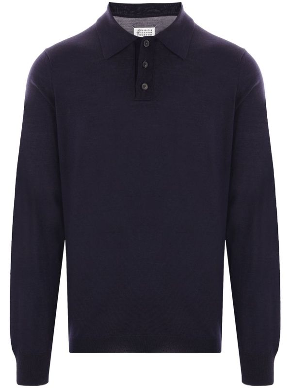 Stitch Wool Knit Polo Shirt