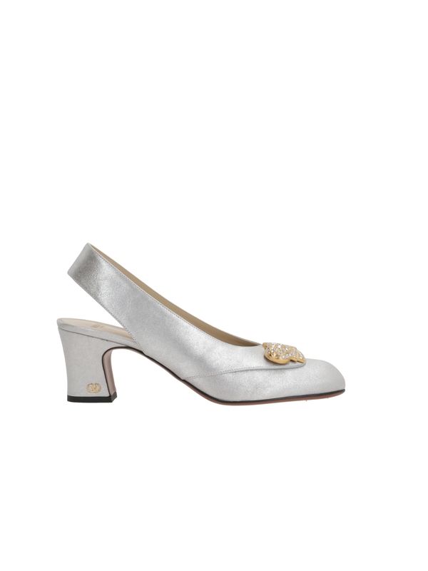 Valentino Silver Slingback Heels
