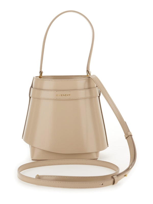 Shark Lock Leather Bucket Bag