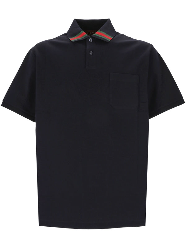 Web Detail Cotton Polo Shirt