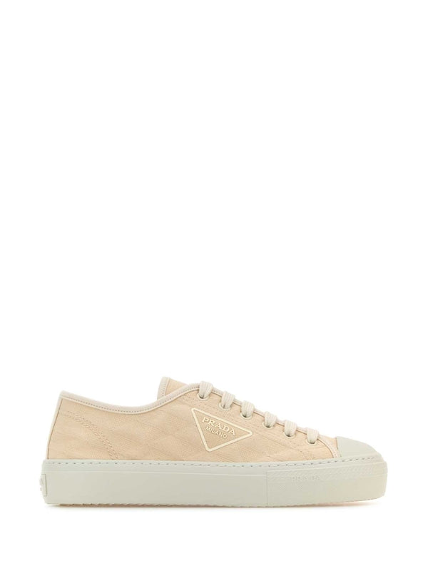 Triangular Logo Canvas Low-Top Sneakers
