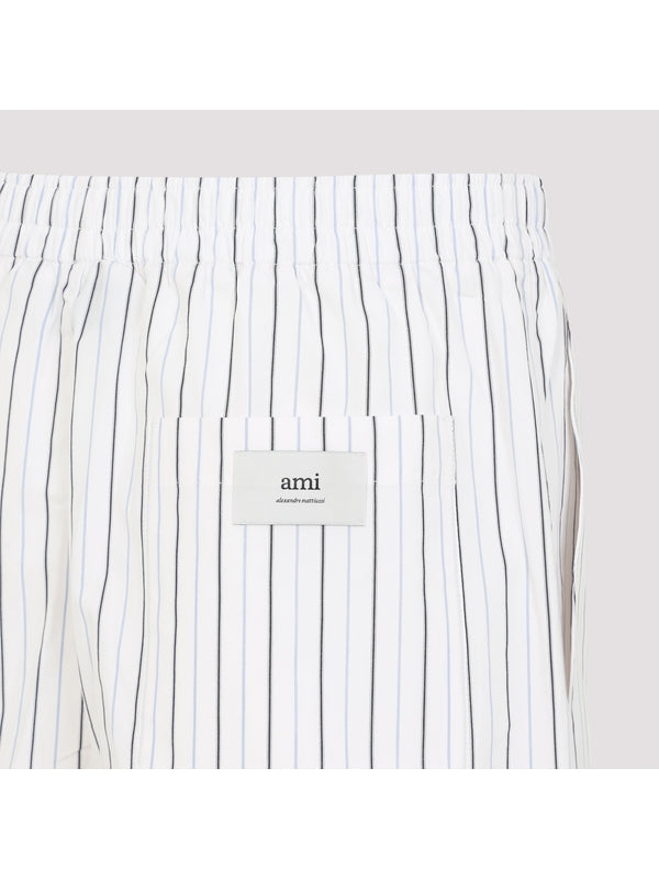 Pinstripe Cotton Shorts