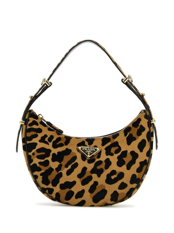 AECE Triangle Logo Leopard Shoulder Bag