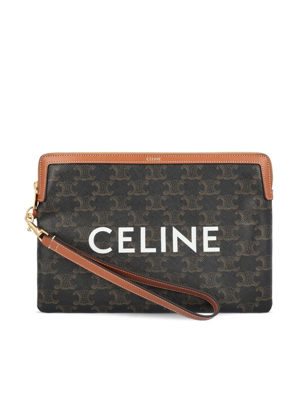 Triomphe Logo Canvas Clutch