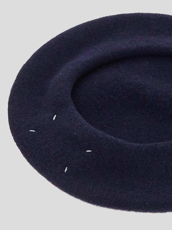 Stitch Detail Wool Beret