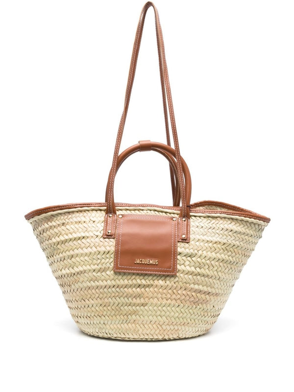 Soli Logo Raffia Tote Bag