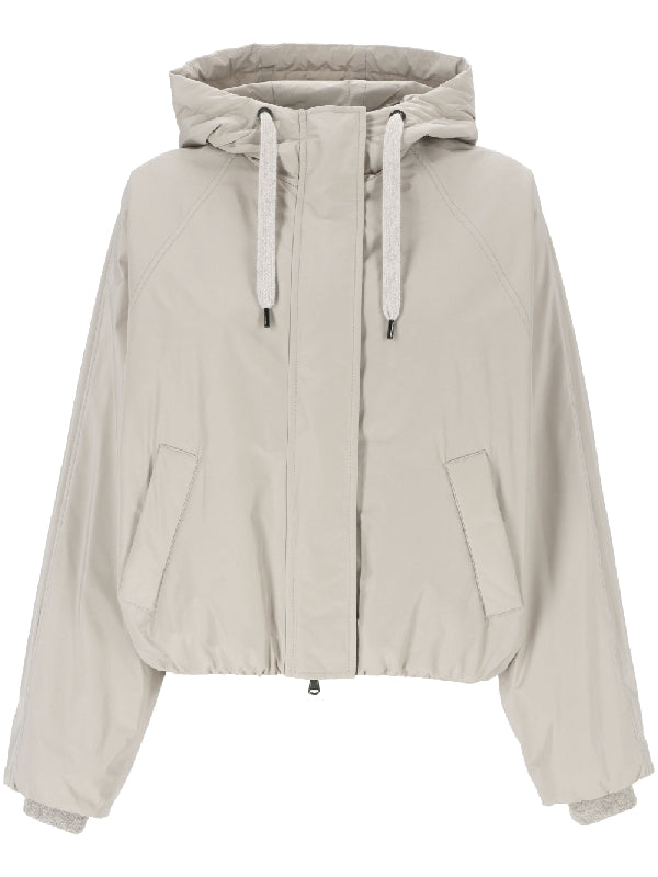 Drawstring Crop Parka Jacket