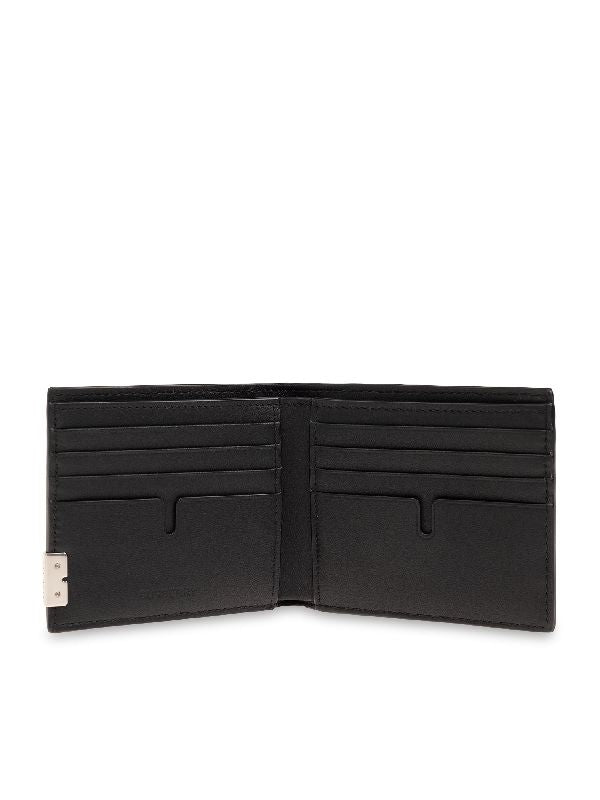 B Cut Leather Bifold Wallet