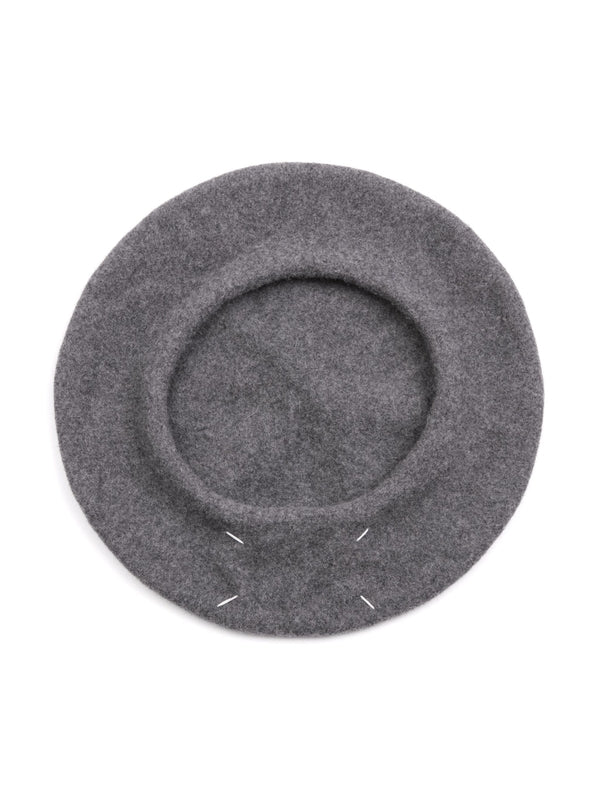 Stitch Detail Wool Beret