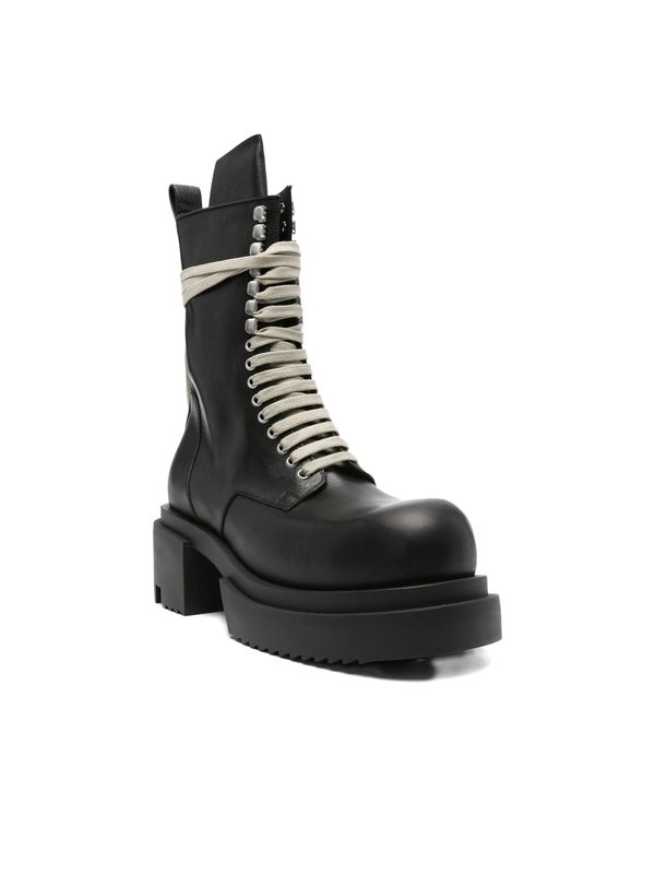 Rick Owens Black Lace-Up Boots