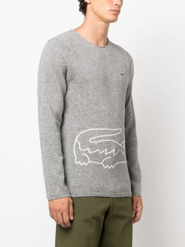 Lacoste Crocodile Patch Wool Knit