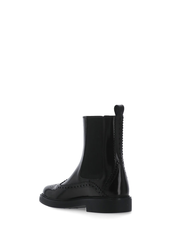 Black Leather Chelsea Boots - Jente