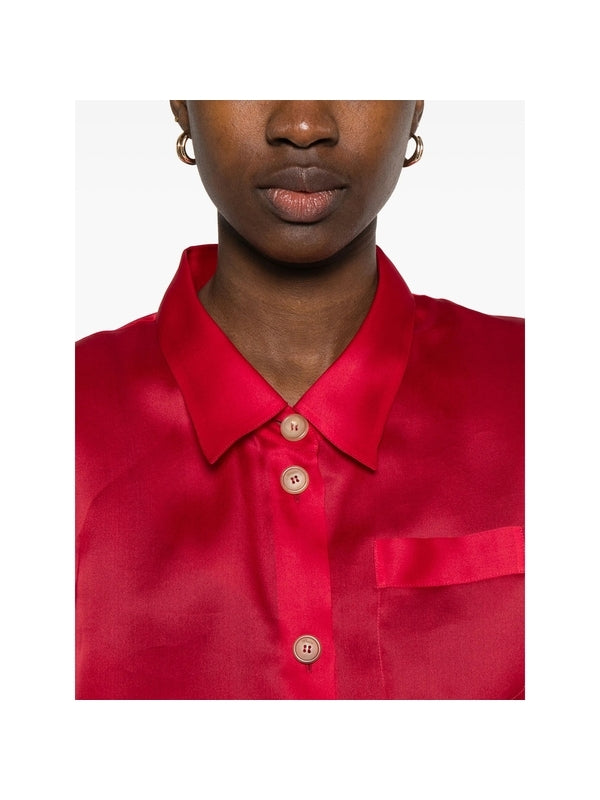 Keefe Chest Pocket Silk Short
  Sleeve Shirt