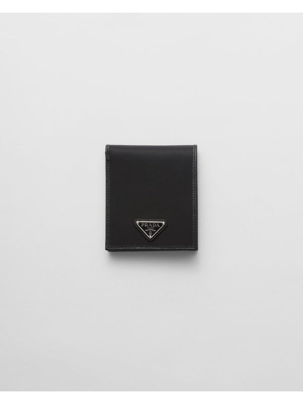 Triangle Logo Leather Bifold Wallet - Jente