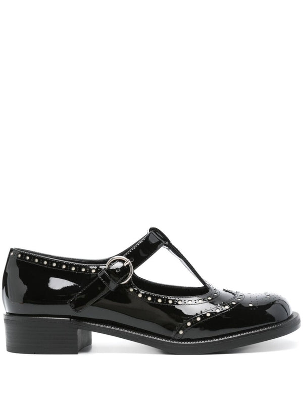 Brogue-accented Patent Leather Loafers