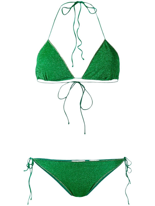 Glitter Effect Nylon Blend Bikini Set