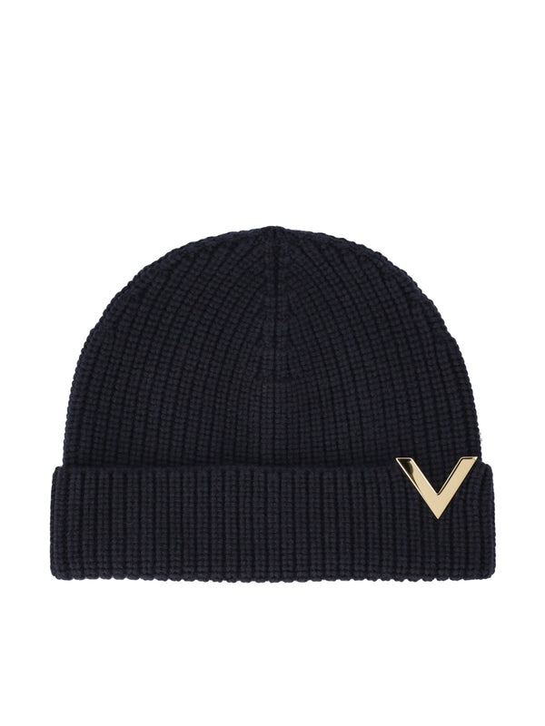 V Logo Wool Beanie