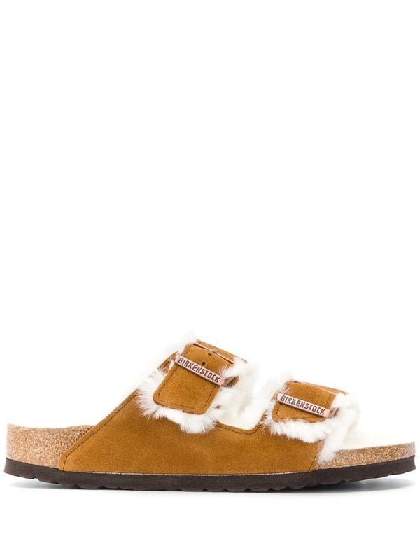 Arizona Shearling Suede Leather Sandals