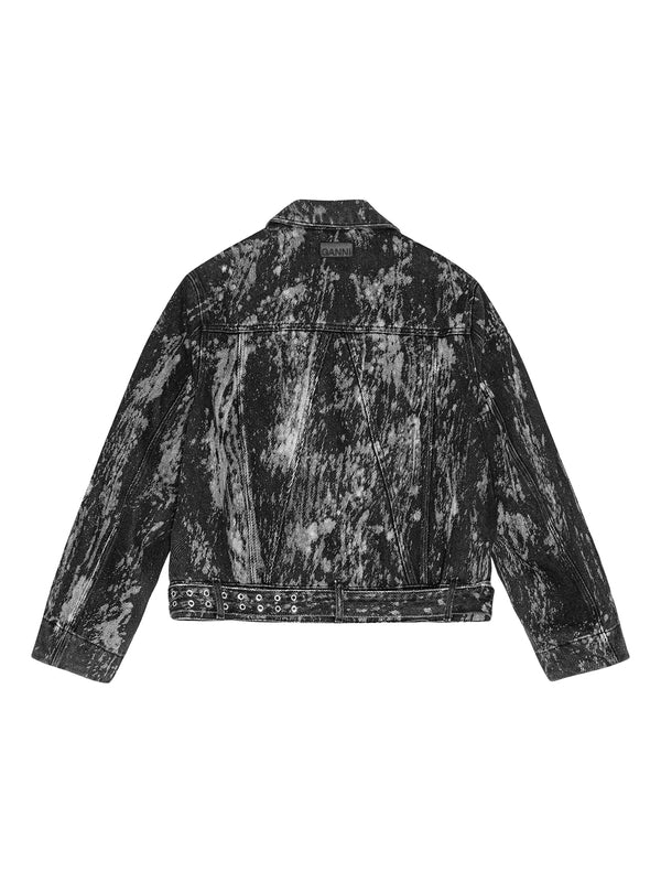 Back Logo Belt Denim Jacket