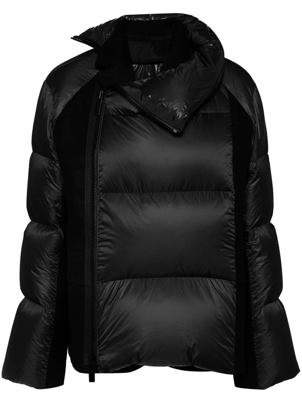 Asymmetric High-Neck Nylon Padded Jacket