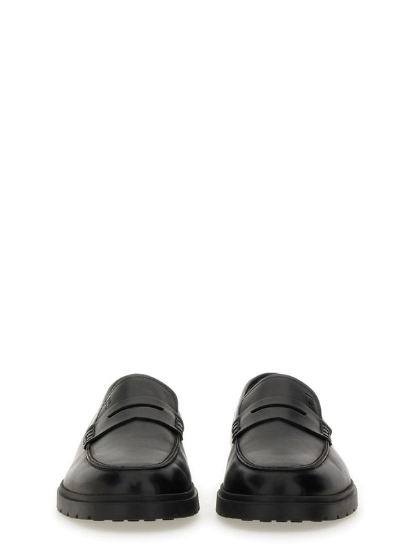 Black Leather Penny Loafers