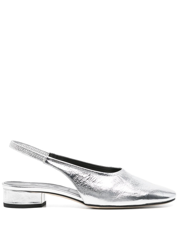 Aeyde Silver Flat Shoes